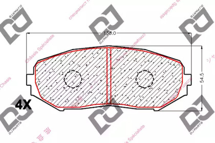 Комплект тормозных колодок DJ PARTS BP1861